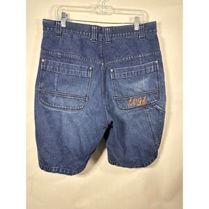Lugz Mens Denim Carpenter Shorts Dark Wash Relaxed Fit Size 36 Vintage Y2K